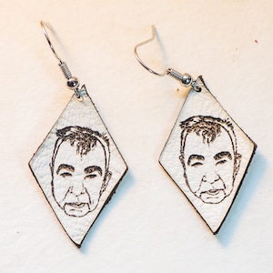 John Prine Leather Rhombus Earrings