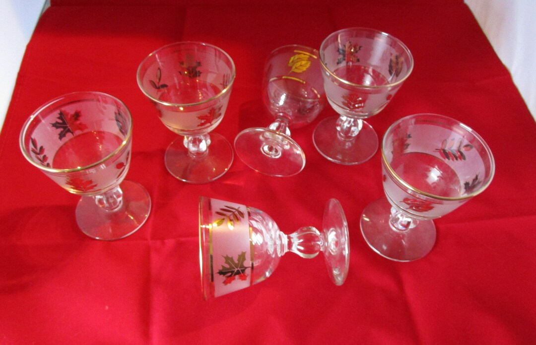 Vintage Glass Set of 6 Etsy