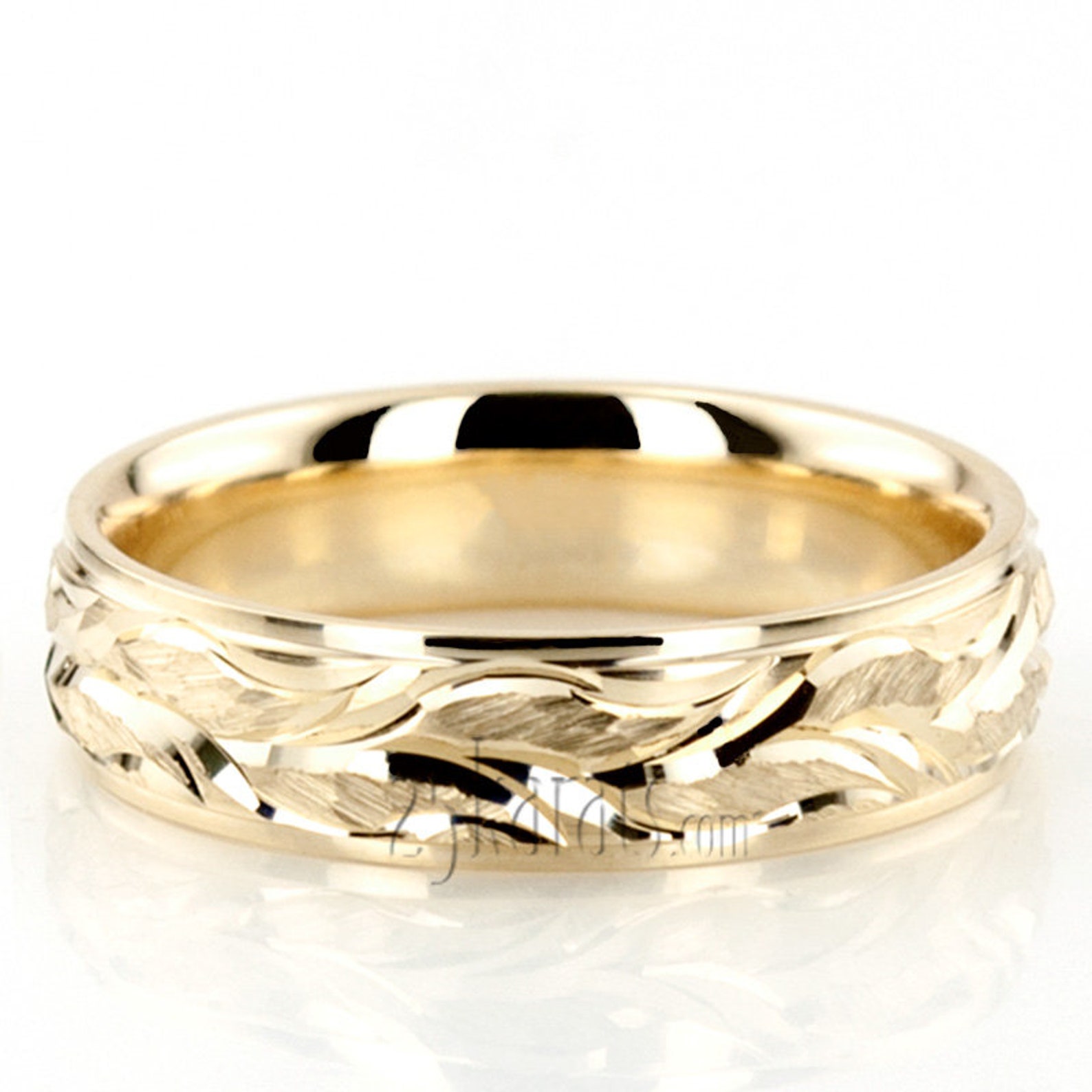 Floral Carved Fancy Wedding Ring Etsy UK