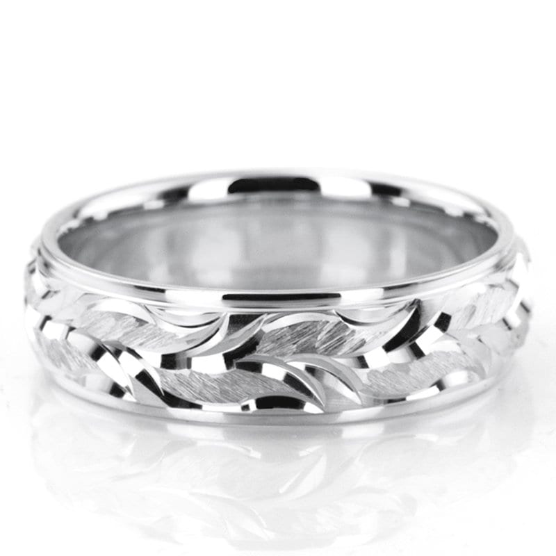 Floral Carved Fancy Wedding Ring - Etsy UK