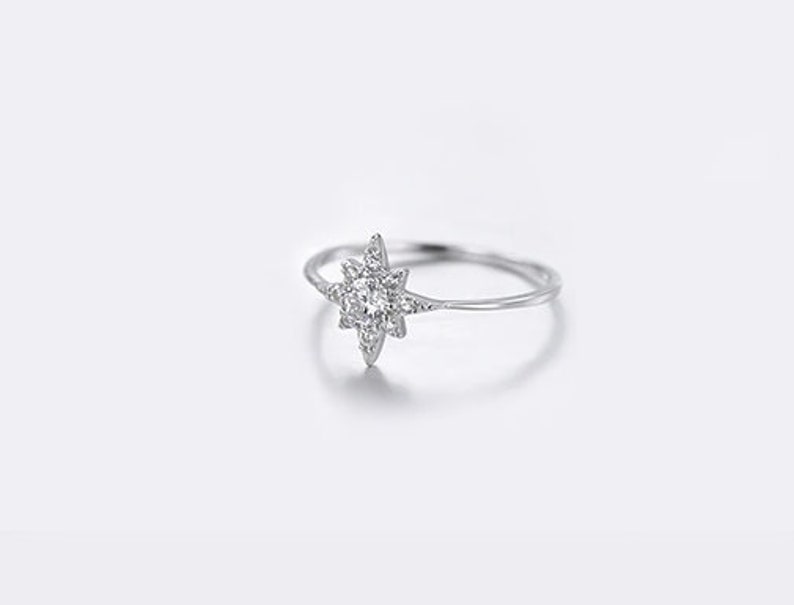 Mini Pave Ring Ring Diamond Engagement Ring Zircon Silver Fiancee ring,Clear Crystal Ring Round Halo Ring Zircon Wedding Jewelry Zircon