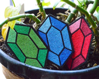 Rupee Patches - multicolored gems - iron on embroidered patch