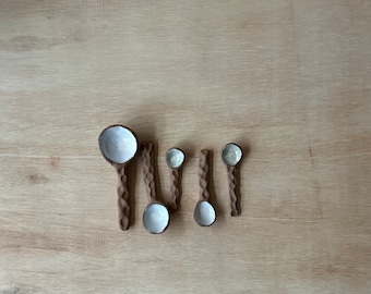 Ceramic Spoon, handmade spoon, appetizer spoon, salt spoon, pottery spoon