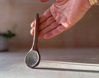 Ceramic Spoon, handmade spoon, appetizer spoon, salt spoon, pottery spoon