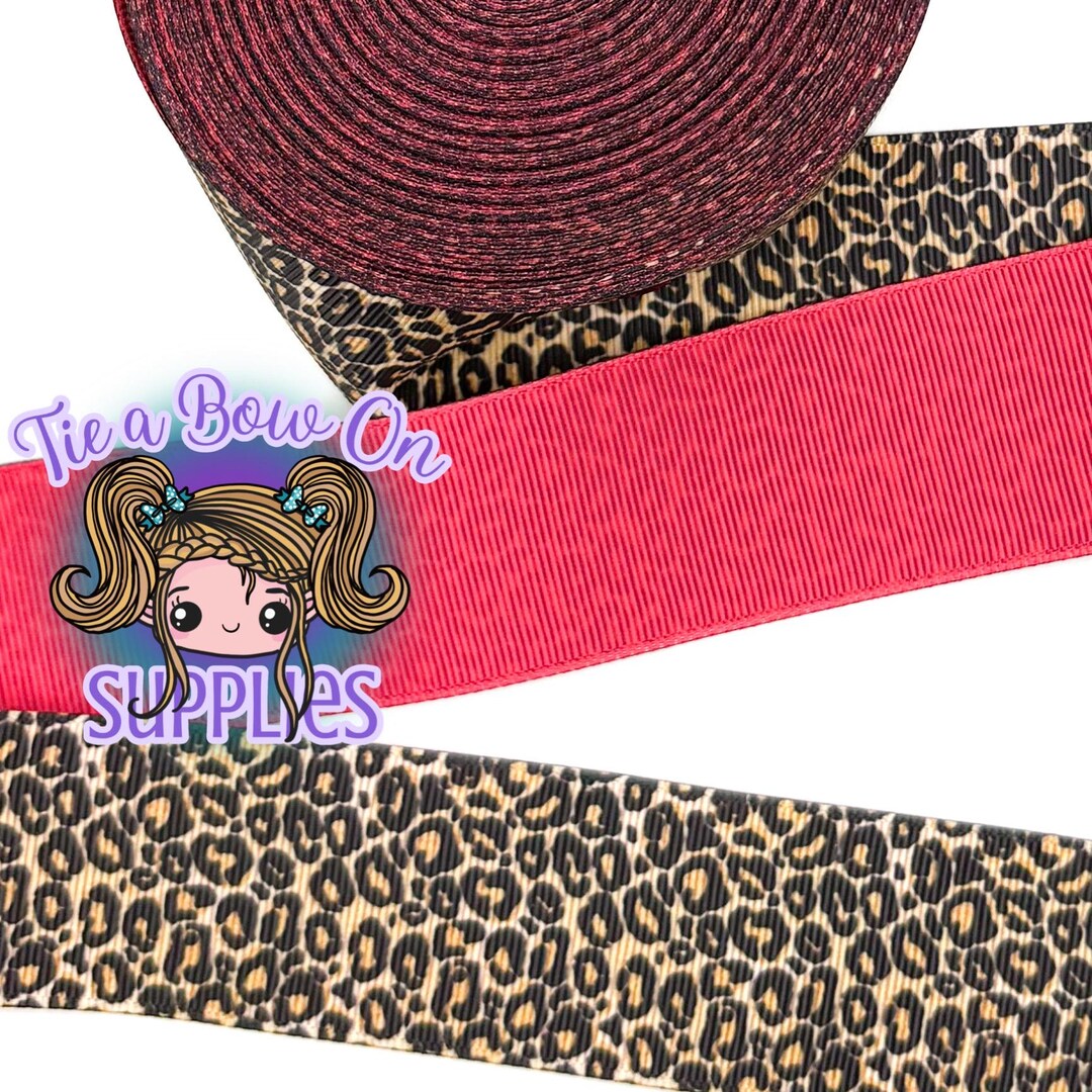 Leopard Print USDR Double-side Grosgrain Ribbon | Animal Print Ribbon ...