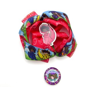 Dinosaur Girls Wavy Boutique Bow | Ribbon Hair Bow| Girl's Accessories | Big Bows | Fun Bows | Animal Bows