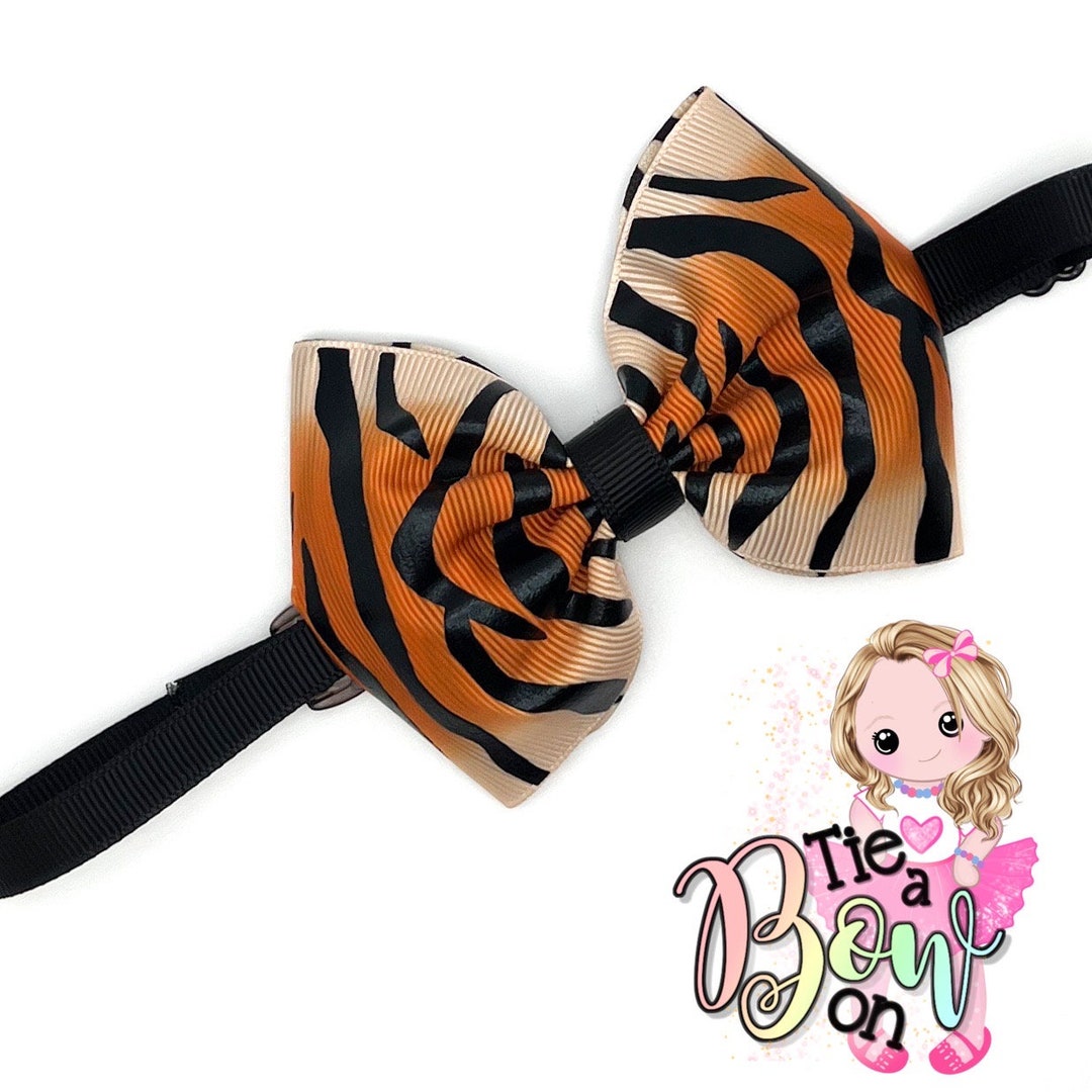 Tiger Stripe Child's Bow Tie on an Adjustable Strap Bow is 4" Wide — free download