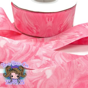 Pink Marble Ribbon | 3/8&quot; or 1.5&quot; USDR Double-Sided Grosgrain Ribbon | Ribbon for Hairbows or Crafts