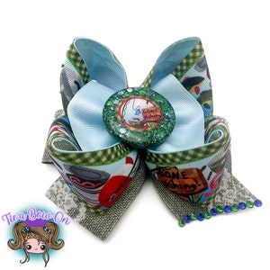 Gone Fishing Hairbow | Daddy's Fishing Buddy | Ribbon Bows | Boutique Bows | Girls Accessories | Big Bows | Outdoors Bows