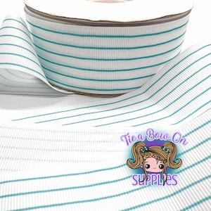 Notebook Paper Ribbon | 3/8" or 1.5" USDR Single-Sided Grosgrain Ribbon | School Themed Ribbon | Ribbon for Hairbows or Crafts