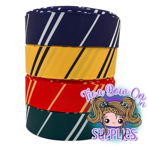 Boy Wizard Magic House Colors | 1.5&quot; Single-Sided Grosgrain Ribbon| 3 Yards of Ribbon | Ribbon for Hairbows and Crafts