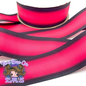 Hot Pink and Black Ombre Ribbon | 3/8&quot; or 1.5&quot; Double-Sided Grosgrain Ribbon | Ribbon For Hairbows or Crafts