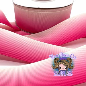 Pink Ombre Ribbon | 3/8&quot; or 1.5&quot; USDR Double-Sided Grosgrain Ribbon | Ribbon for Hairbows or Crafts | Pink Color Fade