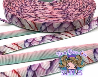 Dragon Scales Ribbon | 3/8 USDR Double-Sided Grosgrain Ribbon | Ribbon for Hair Bows and Crafts