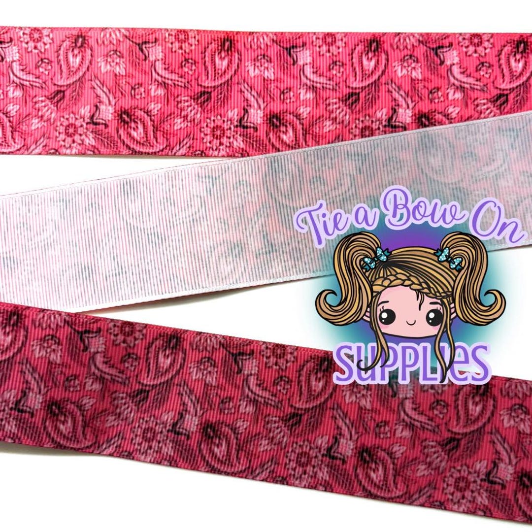 Pink Bandana Print Ribbon | 1.5