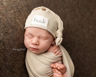 Beige, Baby name hat, baby shower, Gender neutral, Baby gift, newborn, Personalized Newborn hat, baby name hat,preemie hat,baby,gift idea
