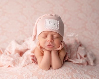 Baby gift,Newborn gift,baby shower gift, personalized, Pink baby hat, Macknbean,Personalized Newborn hat,baby name hat,twin hats,gift baby