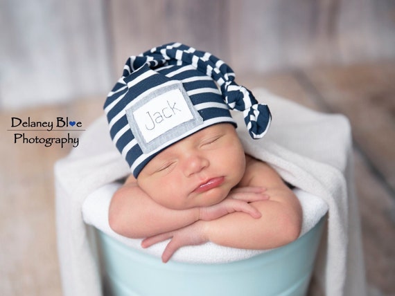 Navy Navy Baby Hat Baby Name Hat 