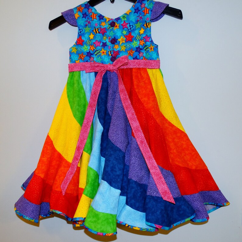 Girls Rainbow Twirl Dress / Rainbow Dress / Girls Clothing / Etsy