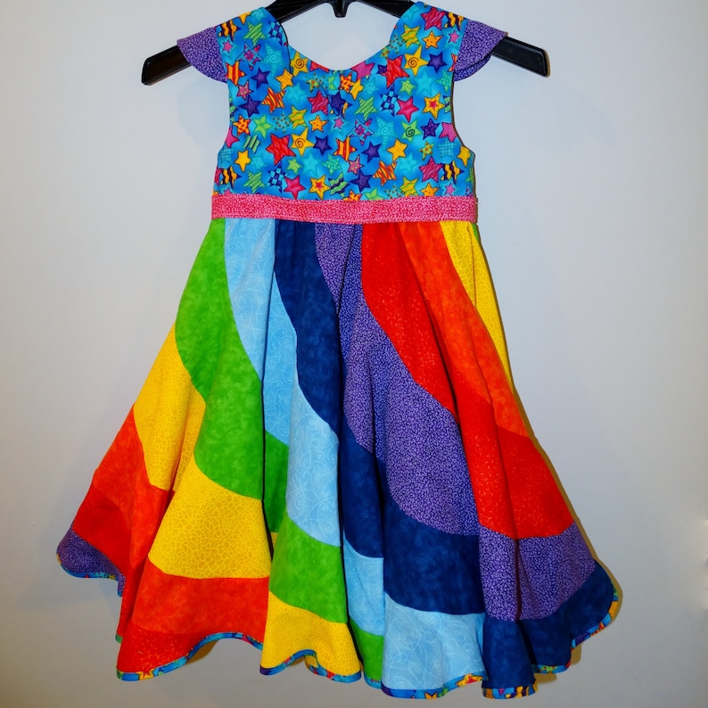 Girls Rainbow Twirl Dress / Rainbow Dress / Girls Clothing / Etsy