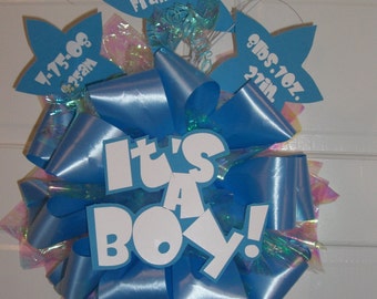 Hospital Personalized Baby Birth Announcement Door Bow Decoration