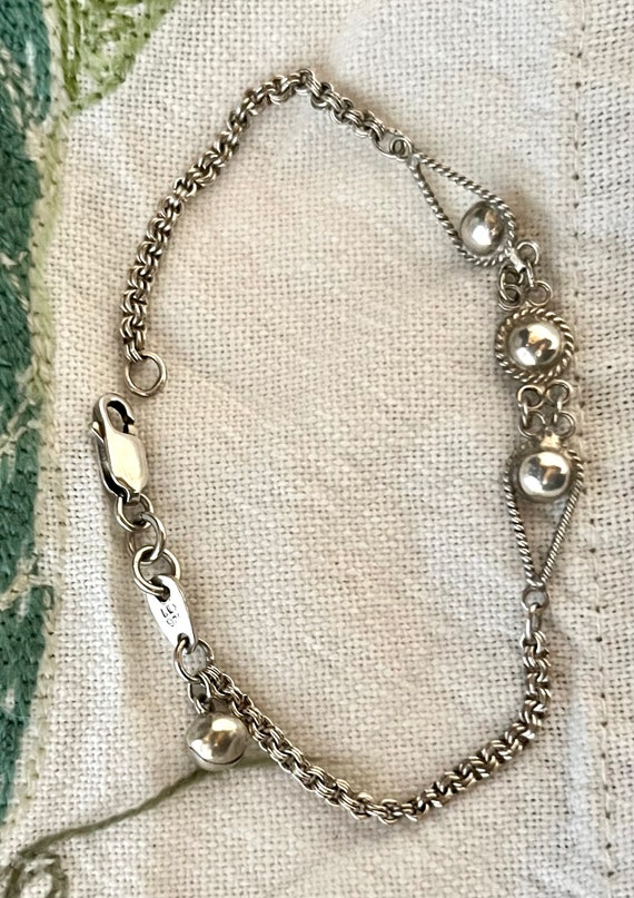 Elegant vintage silver-spheres bracelet - image 1