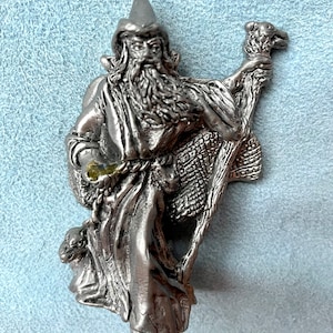 Wizard with Dragon Staff, vintage, 3 inch