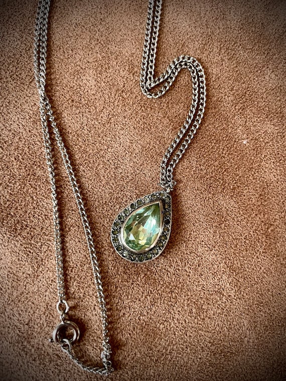 Aquamarine, Teardrop Necklace, vintage