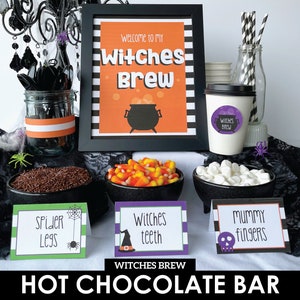 Halloween Hot Chocolate Bar - Witches Brew - Printable Kit - INSTANT DOWNLOAD - Hot Cocoa Bar Party
