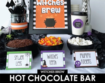 Halloween Hot Chocolate Bar - Witches Brew - Printable Kit - INSTANT DOWNLOAD - Hot Cocoa Bar Party