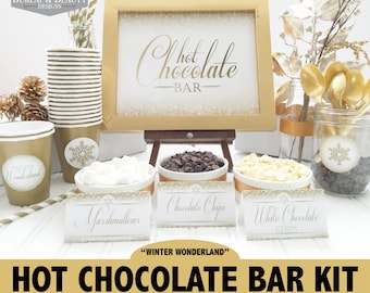 Hot Chocolate Bar Printable Kit - INSTANT DOWNLOAD - Hot Cocoa Bar Party - "Winter Wonderland"