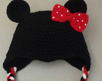Modello digitale: modello di cappello con paraorecchie di Minnie Mouse