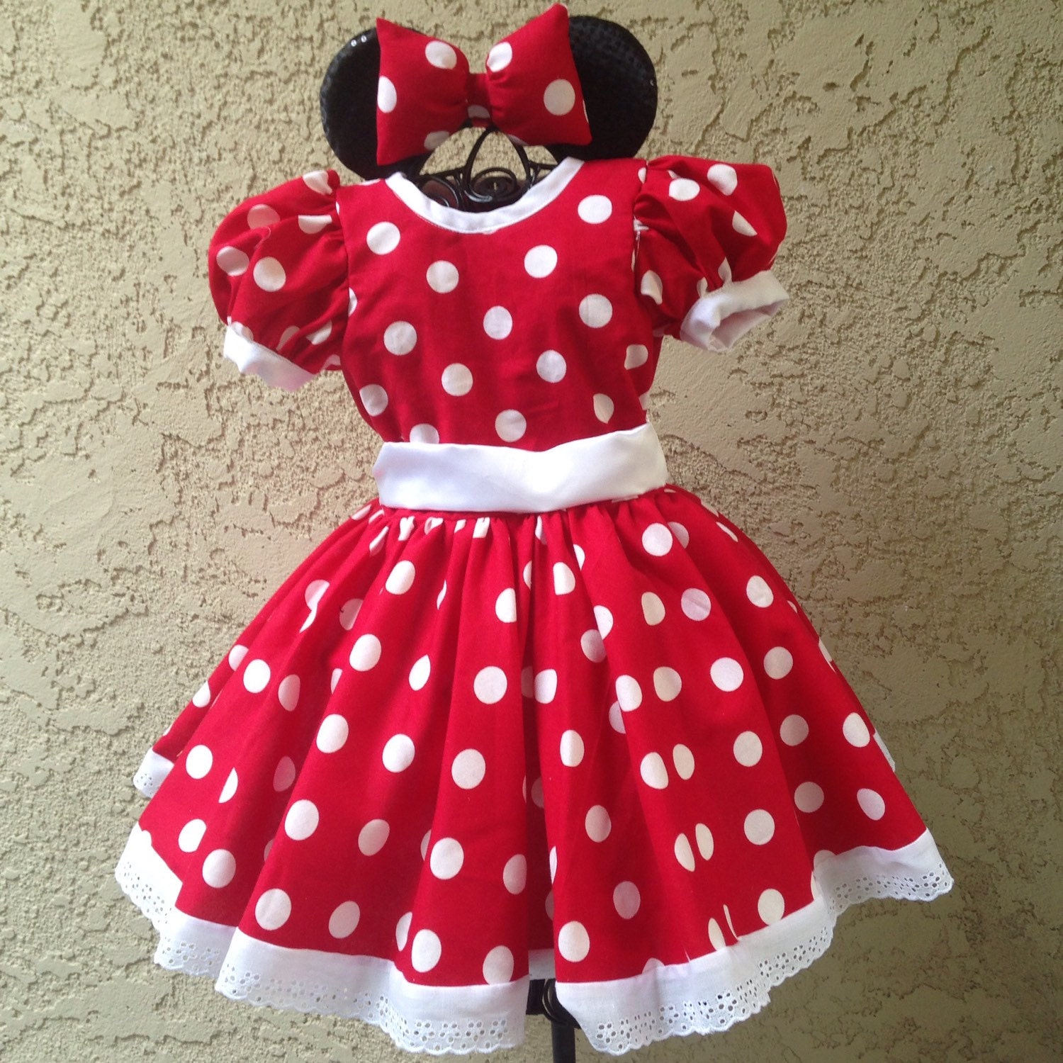 Minnie Mouse Costume, Minnie Mouse Costume Dress, Minnie Mouse Cat Dress  Costume, Red Polka Pet Dress, Red Polka Dot Dog Dress 