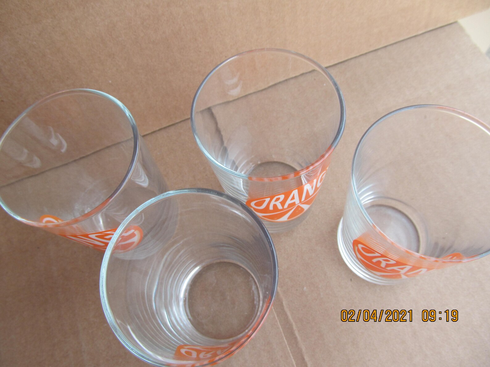 Orange Juice Glasses//set of 4 // small Beverage //Juice Glass Etsy