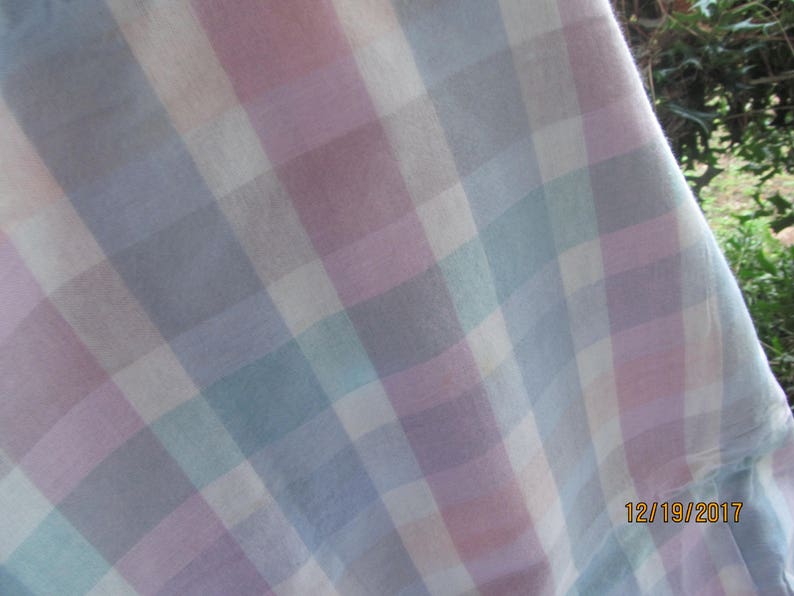 Twin Flat Sheet Checker Flannel Flat Sheet Pink BlueWhite unused