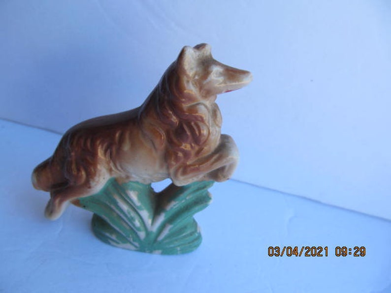 Collie Dog Figurine Vintage collectable Ceramic Figure Collie Dog