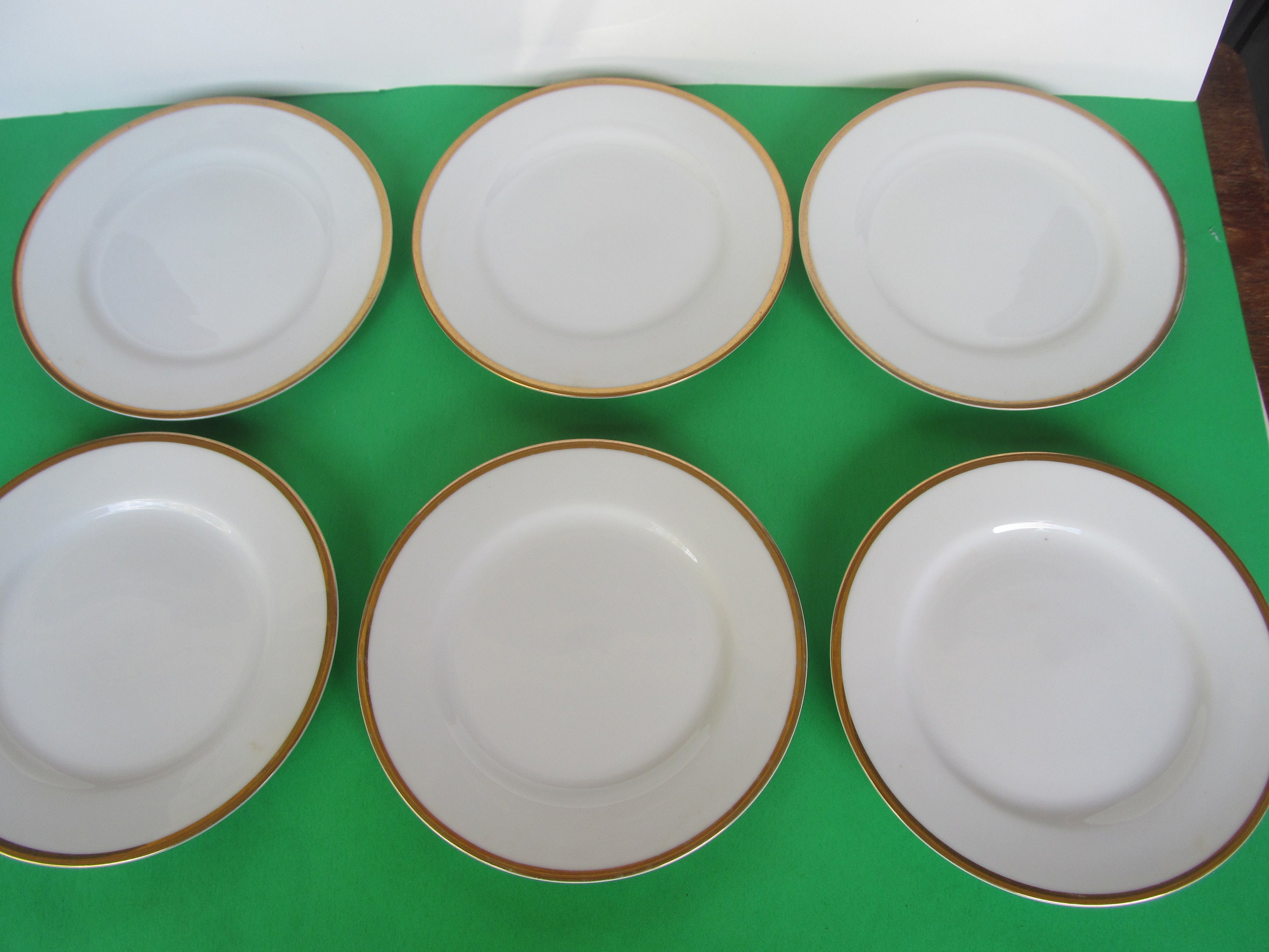 Vintage Cellar White Ceramic Plates Gold Rim Salad Etsy