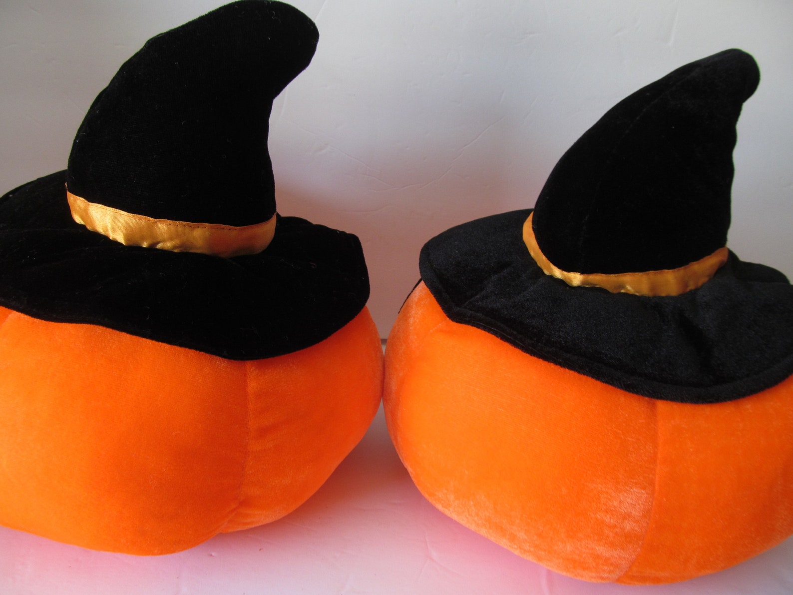 Vintage Jack O Lantern Halloween Plush Pumpkin with Witch Hat Etsy