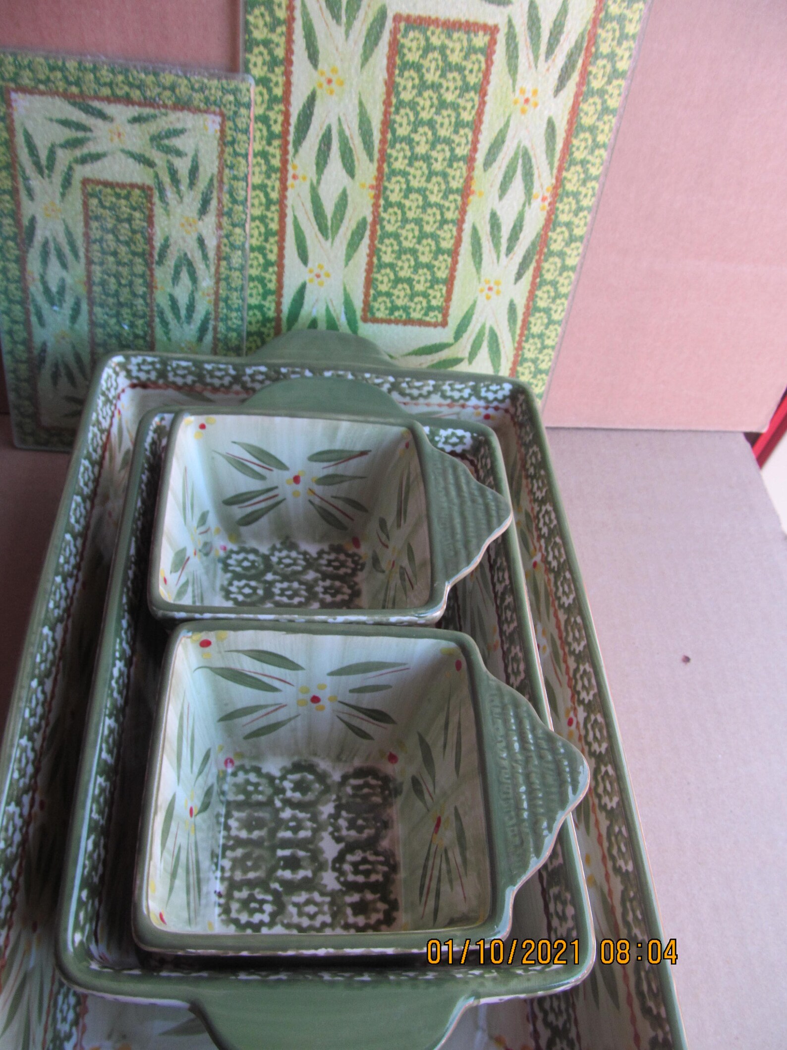 Temp tations Old World Green Bakeware//set of 6 pieces // Etsy
