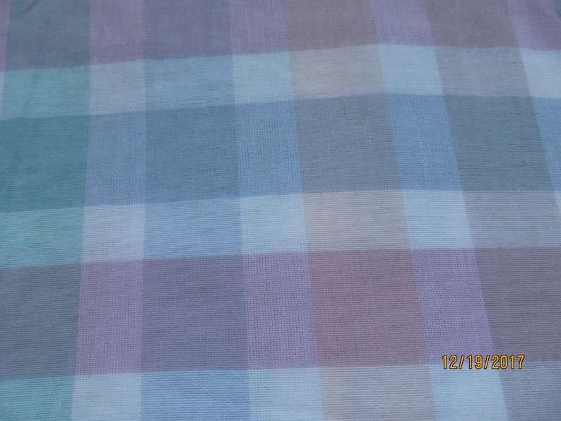 Twin Flat Sheet Checker Flannel Flat Sheet Pink BlueWhite unused