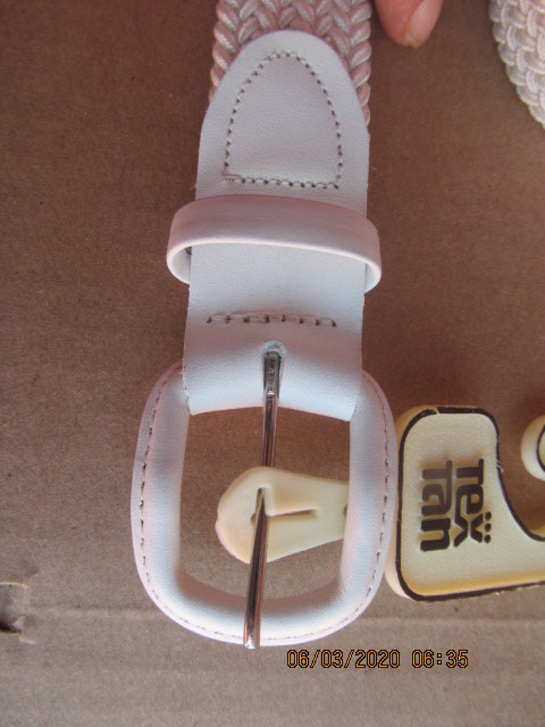 Belt Stretch Braided Belt Tex Tan Color White size Medium NWT Vintage Belt Braided Adjustable