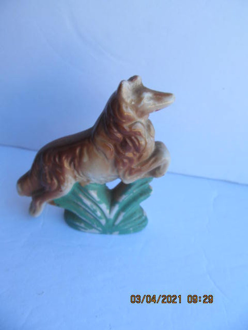 Collie Dog Figurine Vintage collectable Ceramic Figure Collie Dog