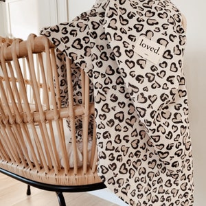 Muslin scarf with leopard print, lightweight muslin blanket, nursing cover