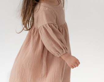 Muslin dress, dusty rose