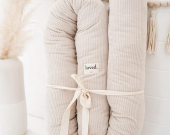 SCHUTZROLLE beige CORD in WUNSCHLÄNGE