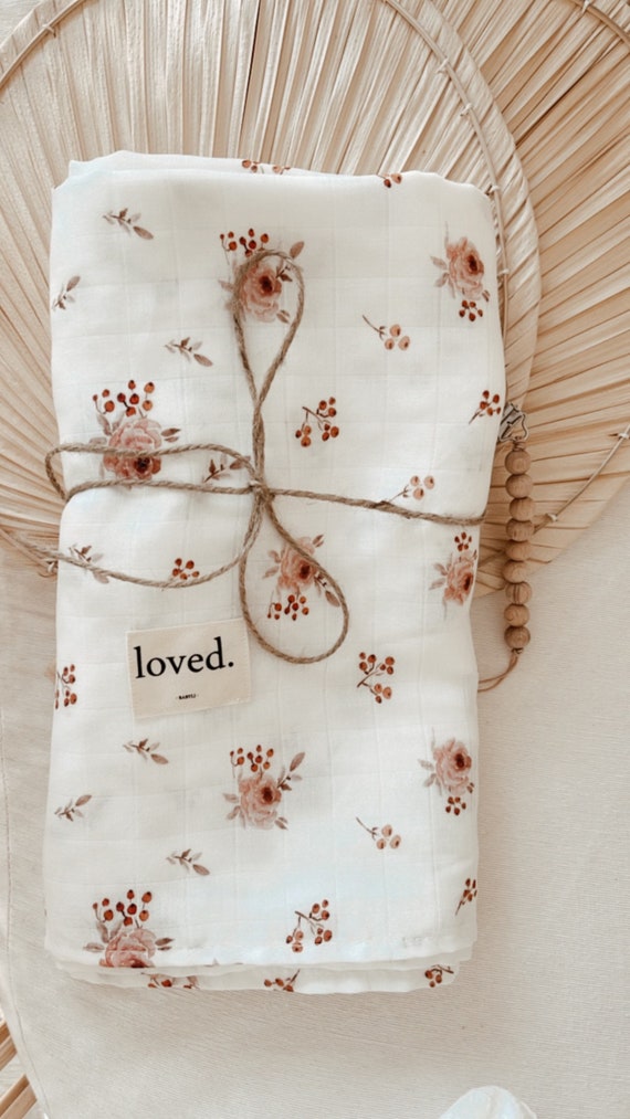 Muslin Cloth Mini Rose Light Muslin Blanket Nursing Cloth Swaddle Blanket 120 X 120 Cm Muslin Etsy