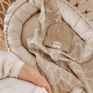 Baby blanket, muslin cloth 120 x 120 cm large sheets of sand image 4