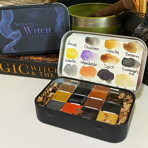 Paint It Black Paint Palette Set of 6 Watercolors Handmade Etsy