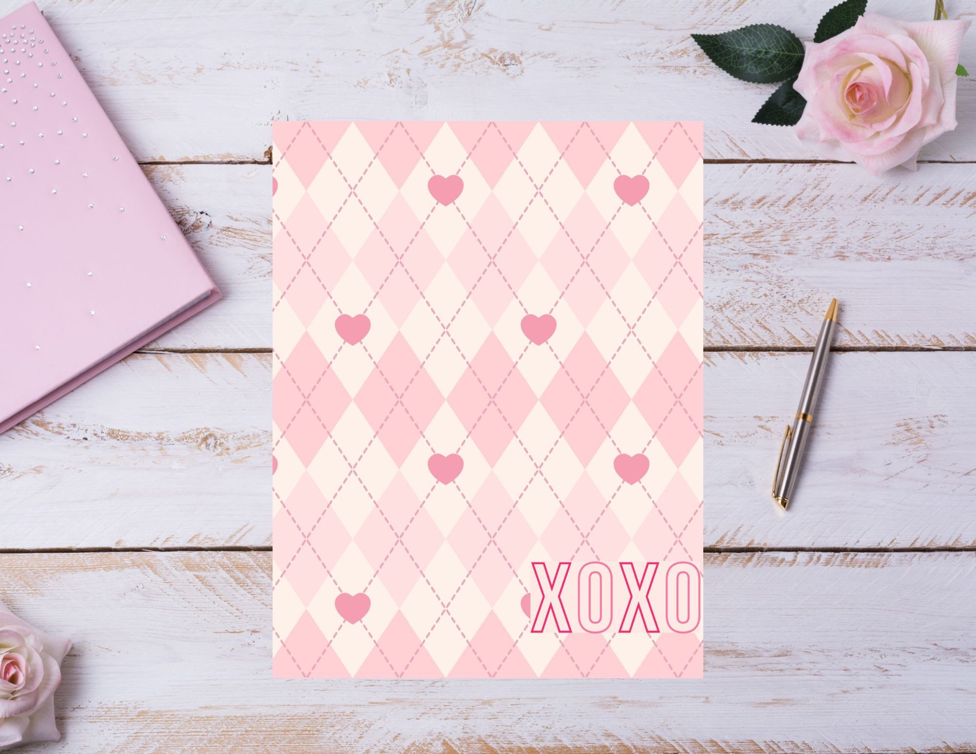 Valentine's Printable Lined &amp; Unlined Paper, Valentine's Stationary - Etsy