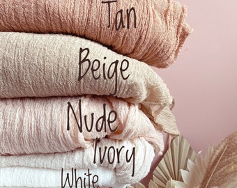 Nude collection gauze runners with crinkle texture / 5 shades